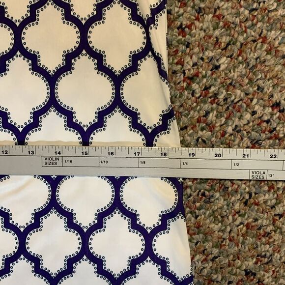 Jean-Pierre Kilfa NWT White Blue Tile Pattern Sleeveless Shift Dress Size M - Picture 15 of 15